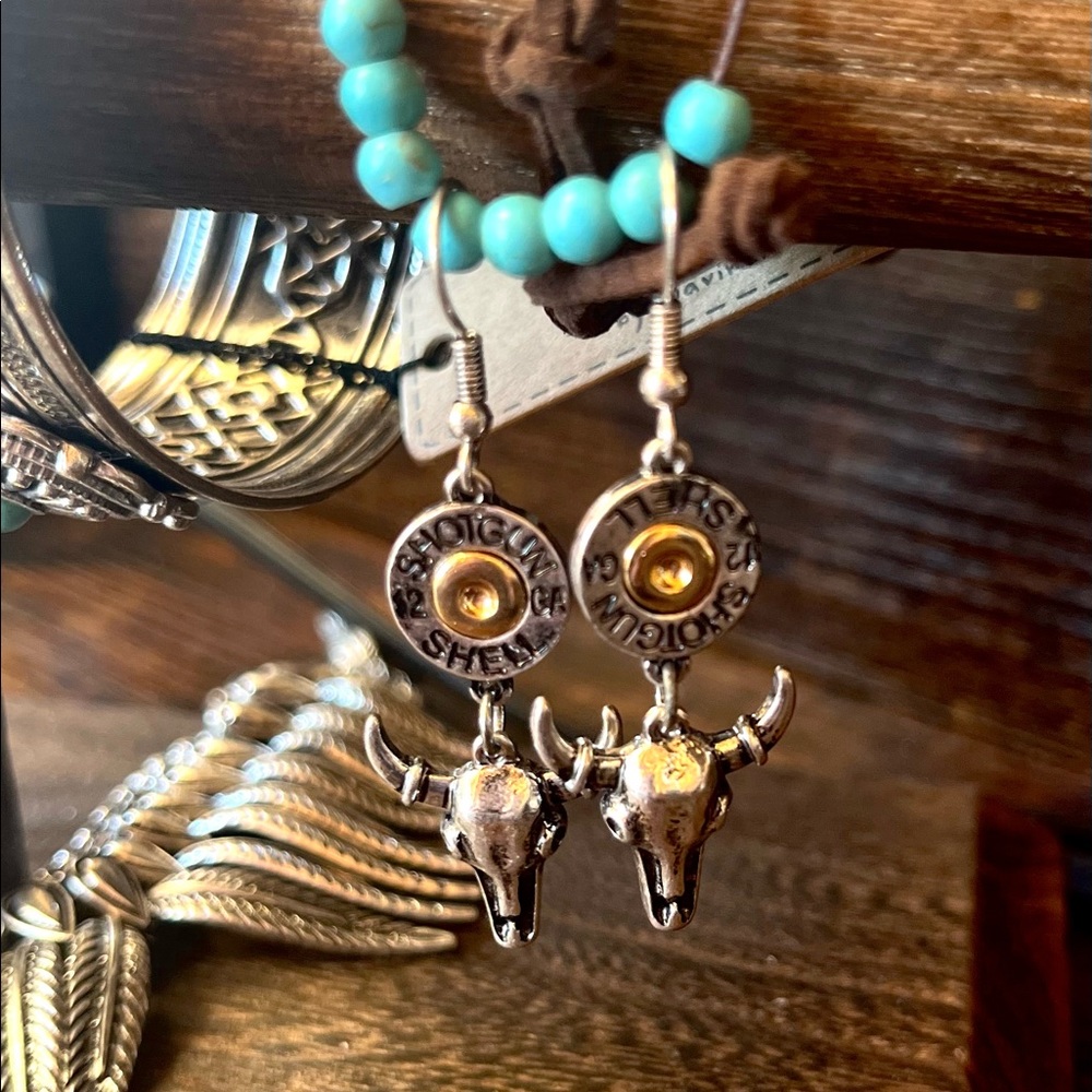 Steelhead dangle shotgun shell earrings